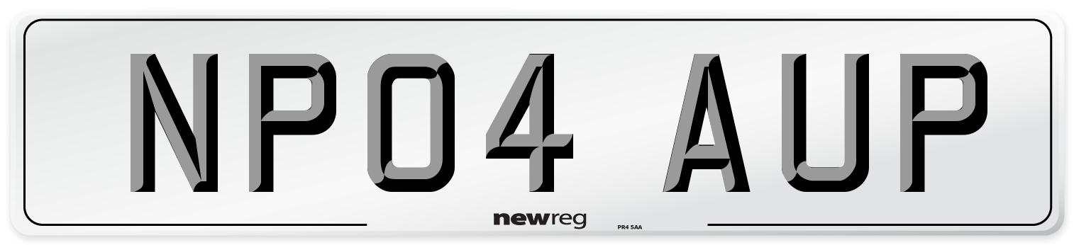 NP04 AUP Number Plate from New Reg